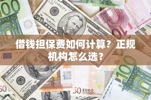 济南借钱担保费如何计算？正规机构怎么选？